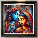 Fiber Lord Radha Krishna Photo with Mount, Print, and Framing