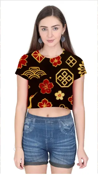 SAKURA CRANE STORY CROP TOP