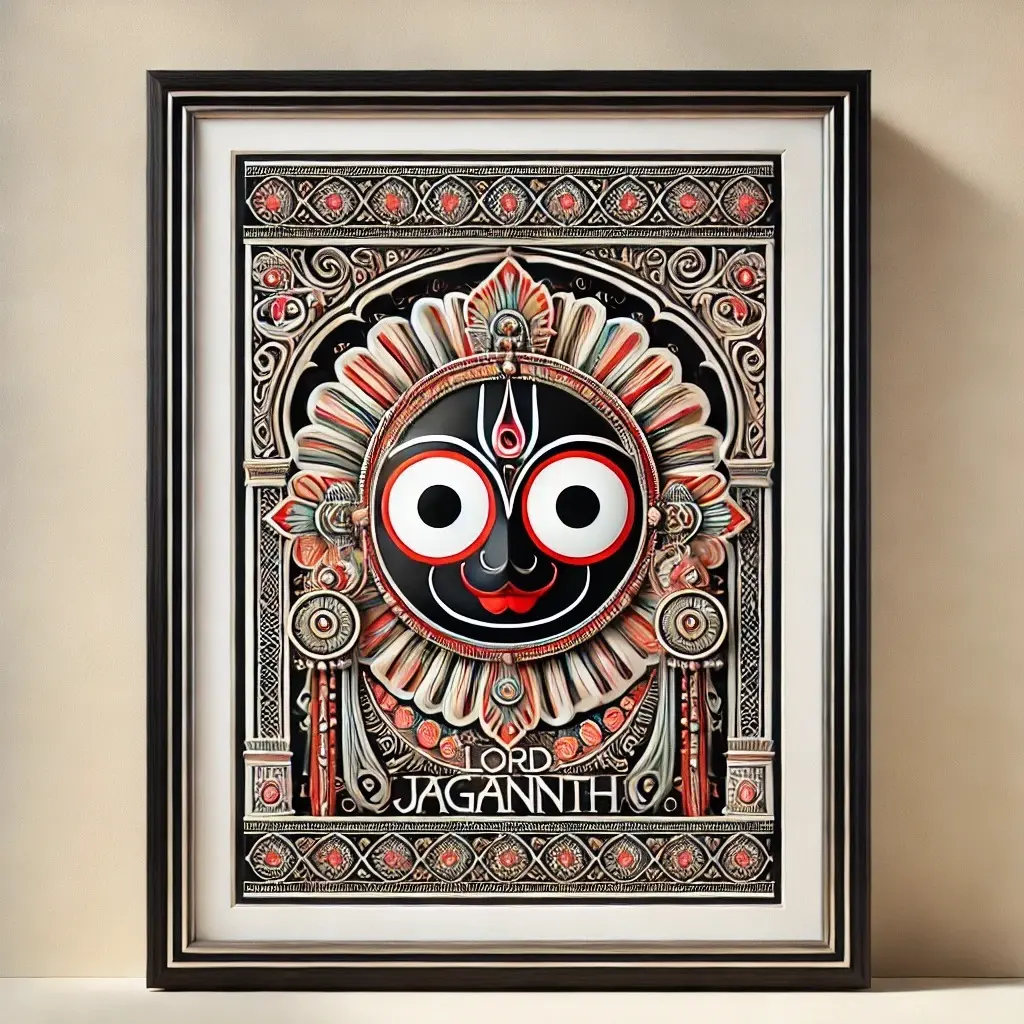 Black Lord Jagannath Canvas Print Photo Frame