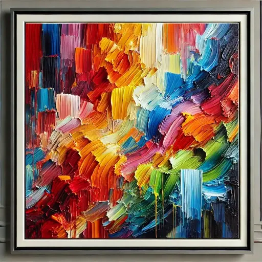 Abstract Painting Canvas with Mount, Print & Framing