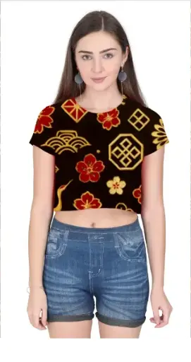 SAKURA CRANE STORY CROP TOP