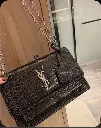 SAINT LAURENT YSL SUNSET CROC BAG